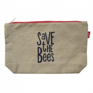 Save The BEES Kozmetik Çantası Bej