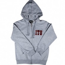 İTÜ Sweatshirt Fermuarlı Nakışlı Çocuk Gri